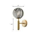 GobekUsa Postmodern Glass Ball Wall Light for Bedroom - Single Bulb Sconce Kit