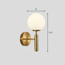GobekUsa Postmodern Glass Ball Wall Light for Bedroom - Single Bulb Sconce Kit