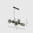 GobekUsa Postmodern 8-Head Glass Island Pendant for Dining Room Lighting