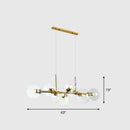 GobekUsa Postmodern 8-Head Glass Island Pendant for Dining Room Lighting