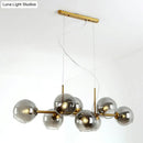 GobekUsa Postmodern 8-Head Glass Island Pendant for Dining Room Lighting