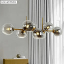 GobekUsa Postmodern 8-Head Glass Island Pendant for Dining Room Lighting