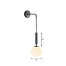 GobekUsa Postmodern Glass Globe Wall Lamp for Bedroom - 1-Light Wall Mount Fixture