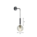 GobekUsa Postmodern Glass Globe Wall Lamp for Bedroom - 1-Light Wall Mount Fixture