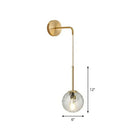 GobekUsa Postmodern Glass Globe Wall Lamp for Bedroom - 1-Light Wall Mount Fixture