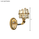 GobekUsa Arched Wall Mount Lamp: Postmodern Crystal Panel Bedside Lighting (Blue/Gold)