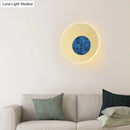 GobekUsa Postmodern Blue Round Sconce Light Fixture - Corridor LED Wall Light, 8"/11" Dia