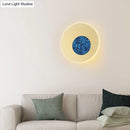 GobekUsa Postmodern Blue Round Sconce Light Fixture - Corridor LED Wall Light, 8"/11" Dia