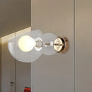 GobekUsa Postmodern Brass Wall Sconce Light with Clear/Amber Glass Shade