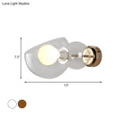 GobekUsa Postmodern Brass Wall Sconce Light with Clear/Amber Glass Shade