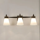 GobekUsa Hand-Blown Cream Glass Bath Wall Sconce Light - Postmodern Tapered Vanity Lighting