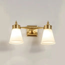 GobekUsa Hand-Blown Cream Glass Bath Wall Sconce Light - Postmodern Tapered Vanity Lighting