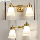 GobekUsa Hand-Blown Cream Glass Bath Wall Sconce Light - Postmodern Tapered Vanity Lighting