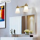 GobekUsa Hand-Blown Cream Glass Bath Wall Sconce Light - Postmodern Tapered Vanity Lighting
