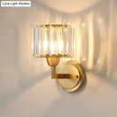 GobekUsa Crystal Prism Wall Lamp: Postmodern Brass Bedside Sconce