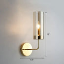 GobekUsa Postmodern Glass Tube Wall Sconce with Brass Finish