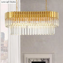 GobekUsa Postmodern Brass Island Light Fixture - 8 Heads, Crystal Rod Hanging Design