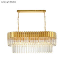 GobekUsa Postmodern Brass Island Light Fixture - 8 Heads, Crystal Rod Hanging Design