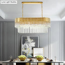 GobekUsa Postmodern Brass Island Light Fixture - 8 Heads, Crystal Rod Hanging Design