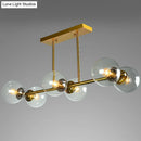 GobekUsa Postmodern Brass Island Light with Globe Glass Shade: Stylish Metal Ceiling Fixture