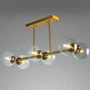 GobekUsa Postmodern Brass Island Light with Globe Glass Shade: Stylish Metal Ceiling Fixture