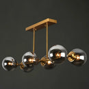 GobekUsa Postmodern Brass Island Light with Globe Glass Shade: Stylish Metal Ceiling Fixture