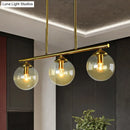 GobekUsa Postmodern Brass Island Light with Globe Glass Shade: Stylish Metal Ceiling Fixture