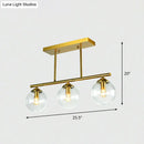GobekUsa Postmodern Brass Island Light with Globe Glass Shade: Stylish Metal Ceiling Fixture