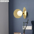 GobekUsa Mini Milk Glass Wall Light with Gold Postmodern Design and Reflective Shields
