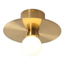GobekUsa Mini Milk Glass Wall Light with Gold Postmodern Design and Reflective Shields