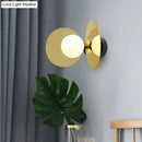 GobekUsa Mini Milk Glass Wall Light with Gold Postmodern Design and Reflective Shields
