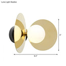 GobekUsa Mini Milk Glass Wall Light with Gold Postmodern Design and Reflective Shields