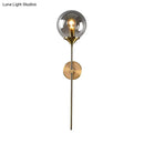 GobekUsa Postmodern Brass Pencil Arm Wall Lamp Sconce with Ball Glass Shade