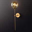 GobekUsa Postmodern Brass Pencil Arm Wall Lamp Sconce with Ball Glass Shade