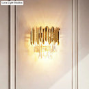 GobekUsa Postmodern Brass Tiered Flush Wall Sconce with Crystal Lighting - Ideal for Bedroom
