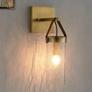 GobekUsa Postmodern Brass Wall Mounted Sconce with Clear Crack Glass - Stylish 1-Head Dining Room Lamp