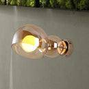 GobekUsa Postmodern Brass Wall Sconce Light with Clear/Amber Glass Shade