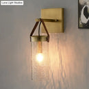 GobekUsa Postmodern Brass Wall Mounted Sconce with Clear Crack Glass - Stylish 1-Head Dining Room Lamp
