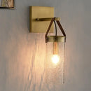 GobekUsa Postmodern Brass Wall Mounted Sconce with Clear Crack Glass - Stylish 1-Head Dining Room Lamp