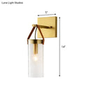 GobekUsa Postmodern Brass Wall Mounted Sconce with Clear Crack Glass - Stylish 1-Head Dining Room Lamp