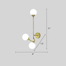 GobekUsa Postmodern Brass Wall Sconce: White Glass Geometric Wall Lighting for Living Room