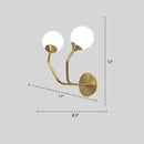 GobekUsa Postmodern Brass Wall Sconce: White Glass Geometric Wall Lighting for Living Room
