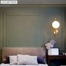 GobekUsa Postmodern Brass Wall Sconce: White Glass Geometric Wall Lighting for Living Room