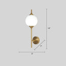 GobekUsa Postmodern Brass Wall Sconce: White Glass Geometric Wall Lighting for Living Room
