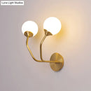 GobekUsa Postmodern Brass Wall Sconce: White Glass Geometric Wall Lighting for Living Room