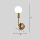 GobekUsa Postmodern Brass Wall Sconce: White Glass Geometric Wall Lighting for Living Room