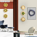 GobekUsa Postmodern Brushed Gold Glass Disc Wall Sconce - Wall Mounted Lamp for Living Room