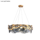 GobekUsa Postmodern Circle Pendant Light: Glass Brass Restaurant Island Fixture