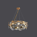 GobekUsa Postmodern Circle Pendant Light: Glass Brass Restaurant Island Fixture