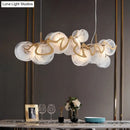 GobekUsa Postmodern Circle Pendant Light: Glass Brass Restaurant Island Fixture